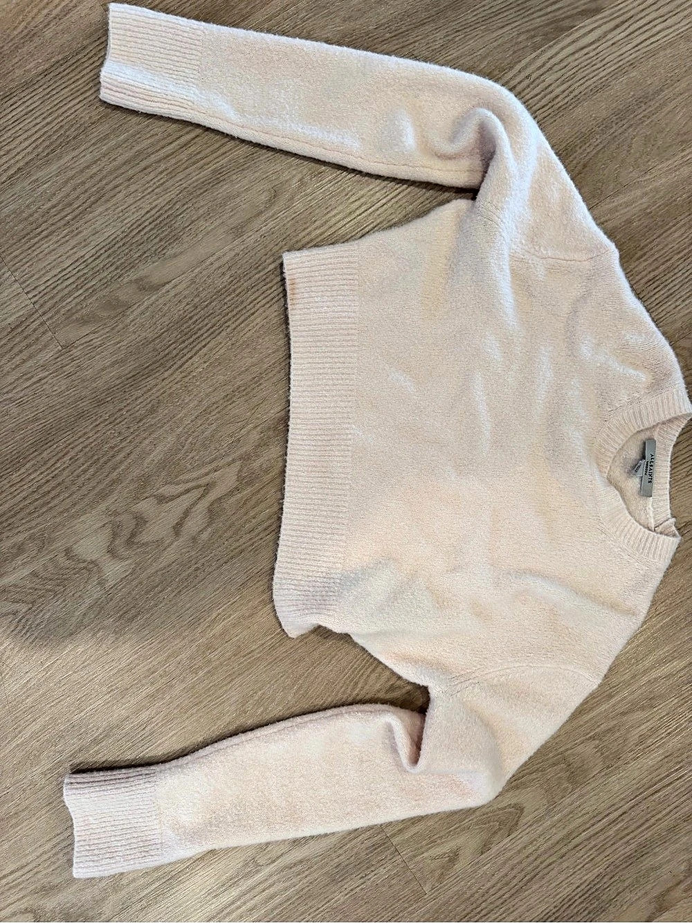AllSaints Crew Neck Sweater in Cream Size Medium